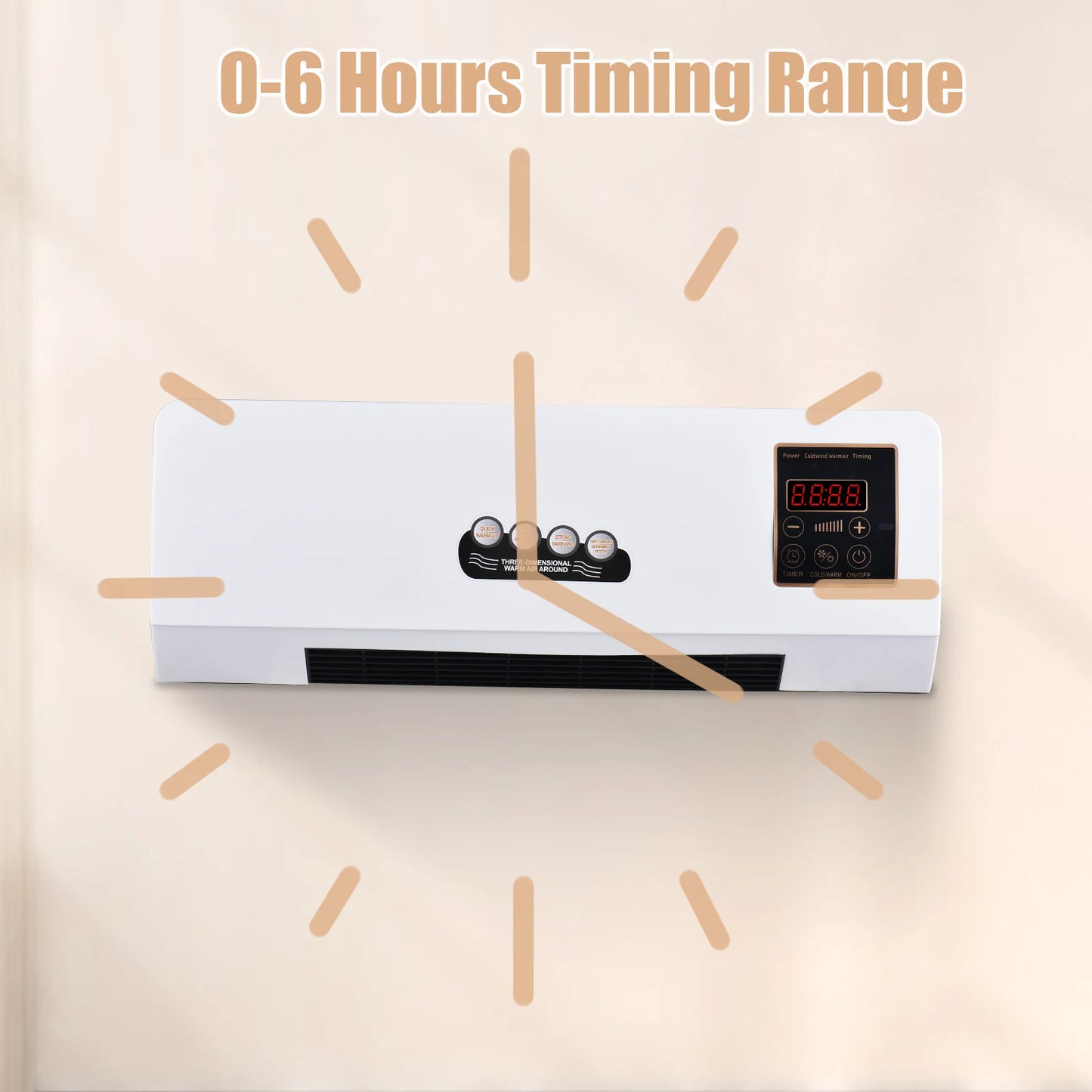2 In 1 Heater And Fan With WirelessRemote Wall Mount
