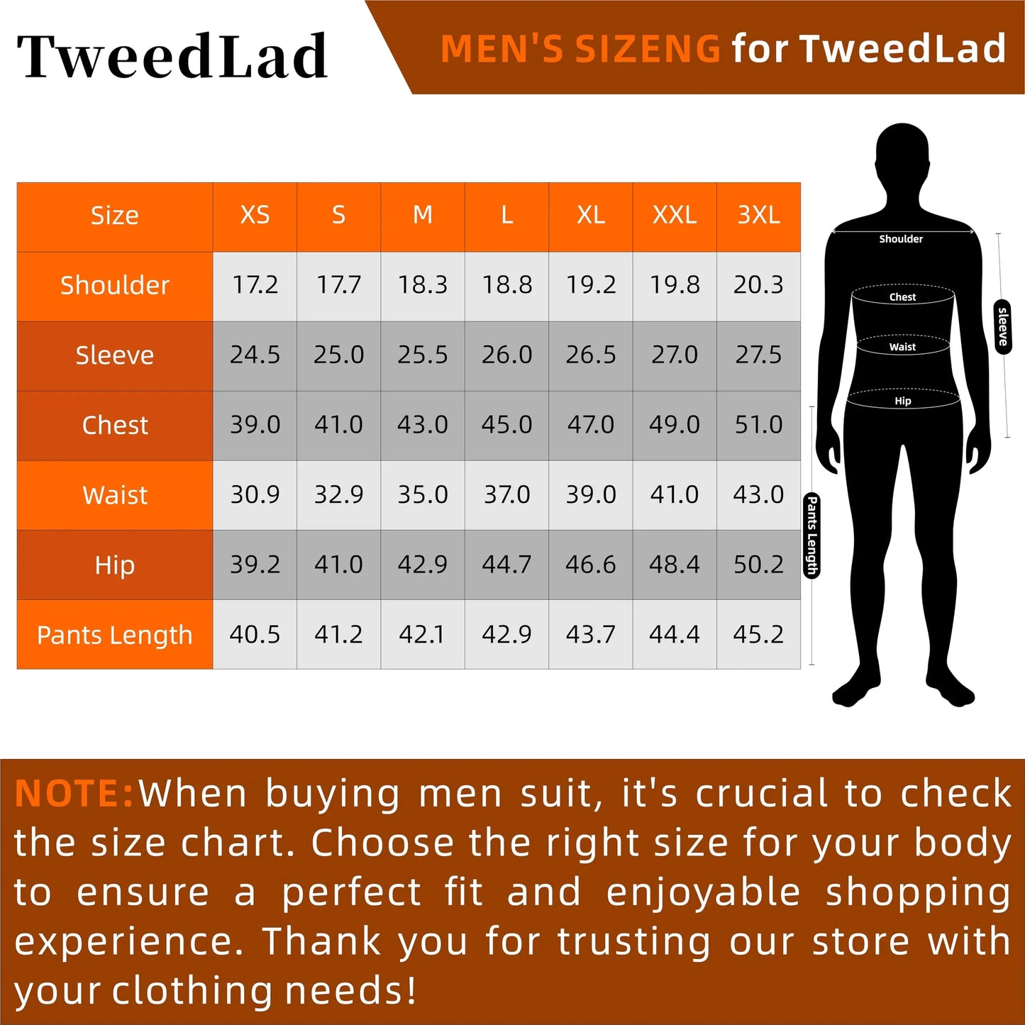 TweedLad Mens Business Suit Set Groomsmen Jacket And Trousers