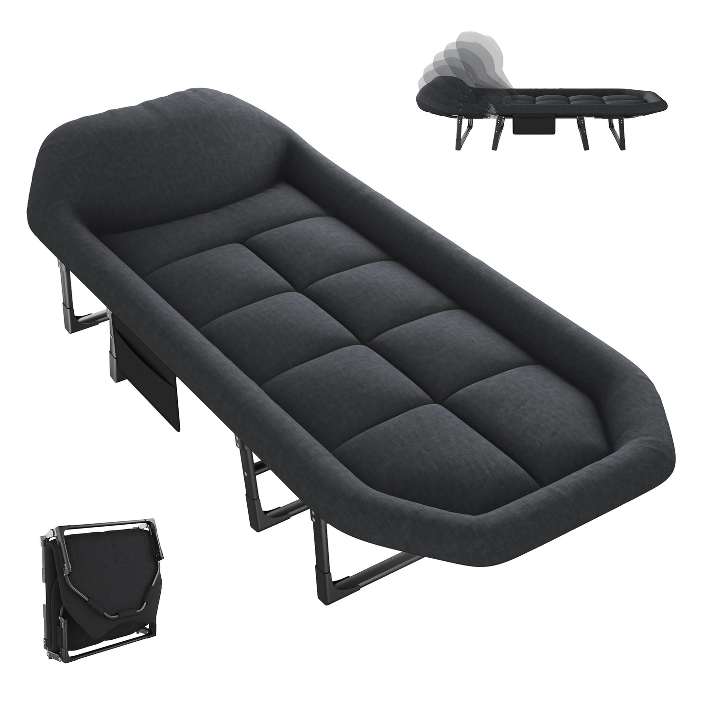 JHK Folding Camping Bed With Mattress Lightweight Cot Supports 450Lb