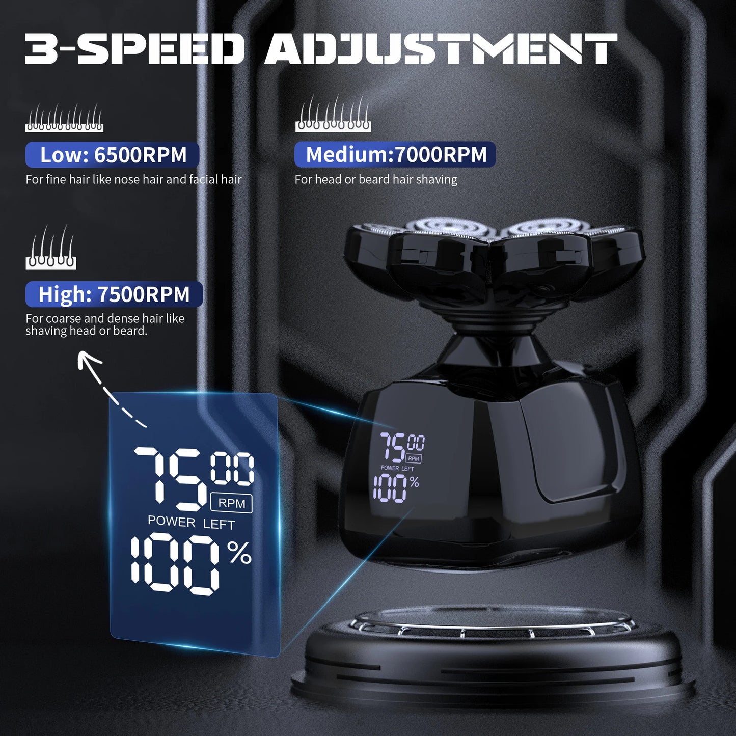 Sejoy 7D Head Shaver 6-In-1 Electric Razor For Men Waterproof