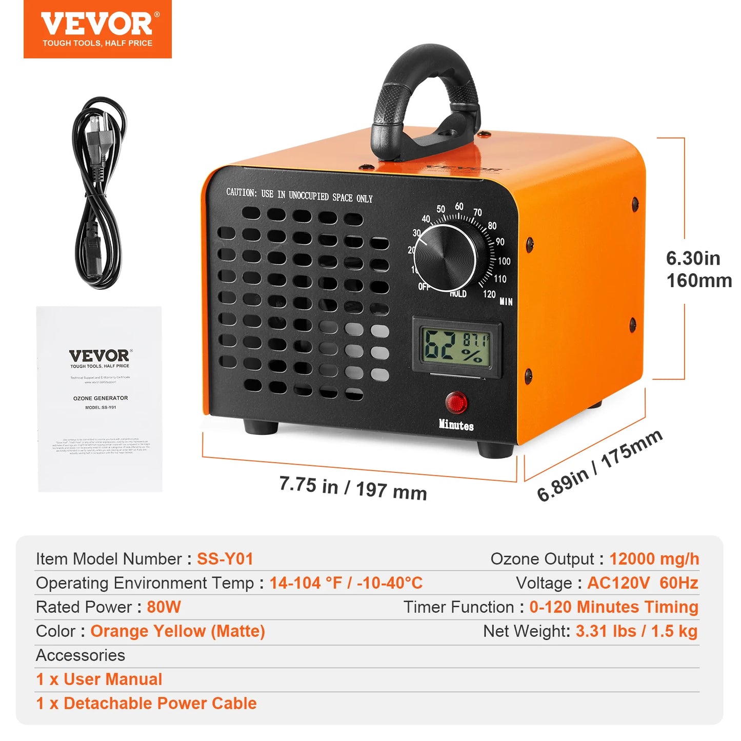 SucceBuy Commercial Industrial Ozone Generator Machine For Odor Remover