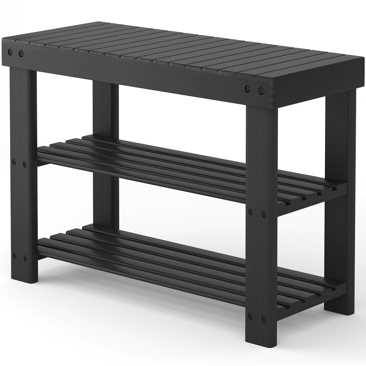 MCQ Three Tier Bamboo Shoe Cabinet And Storage Bench