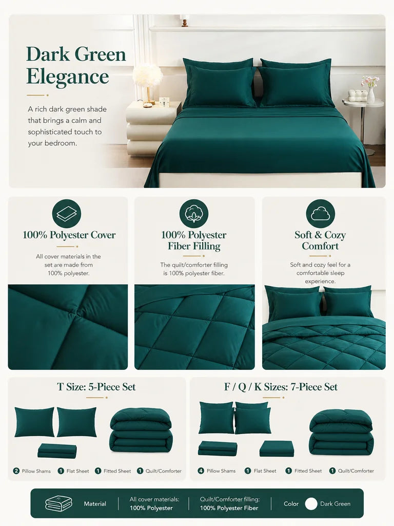 Easyum Premium Polyester Bedding Set With Comforter And Sheets