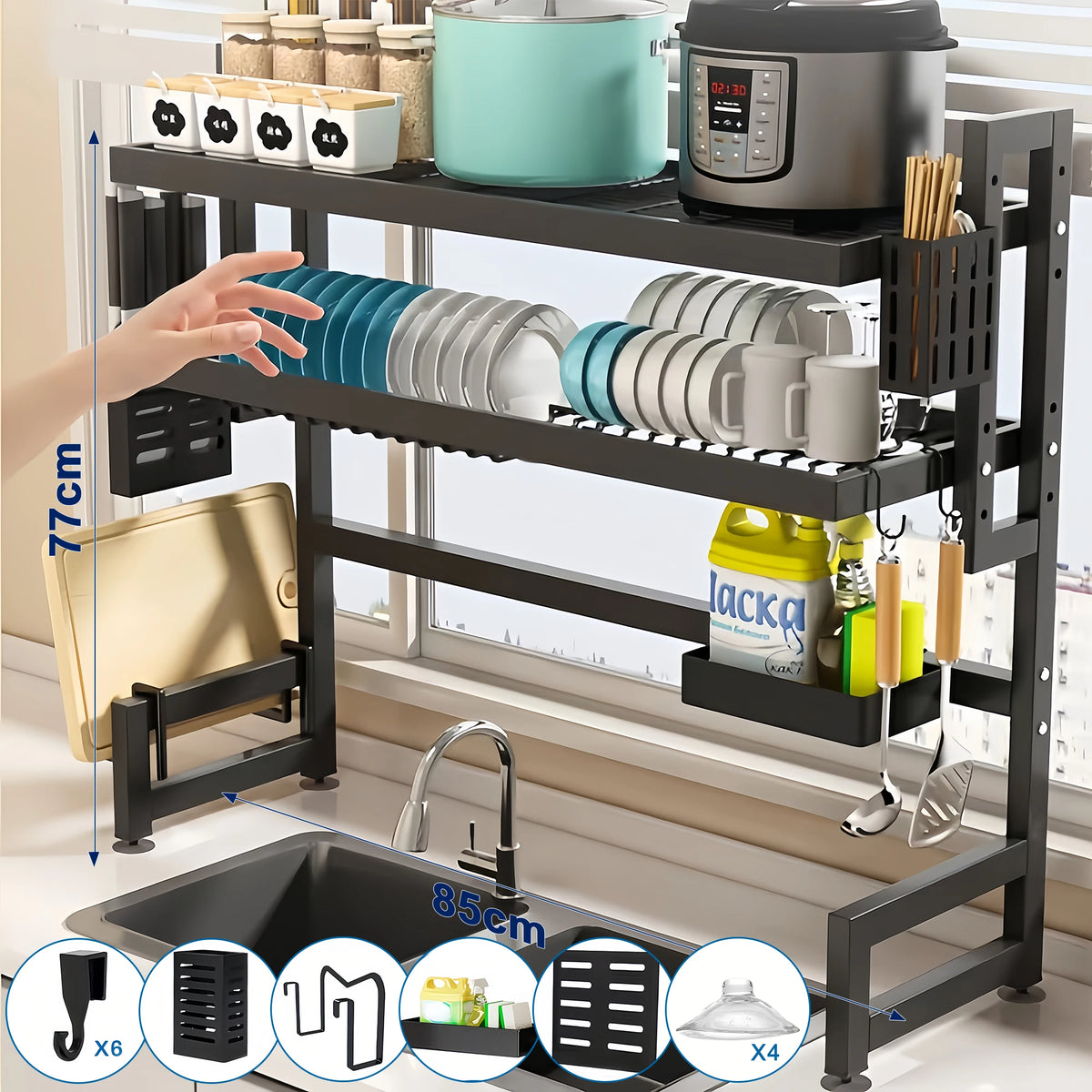 Stainless Steel Kitchen Sink Drying Rack With Space Saving Design