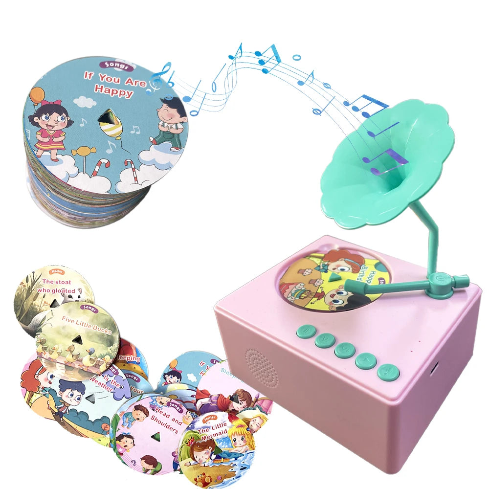Phonograph Story Music Player With 96 Cards For Kids