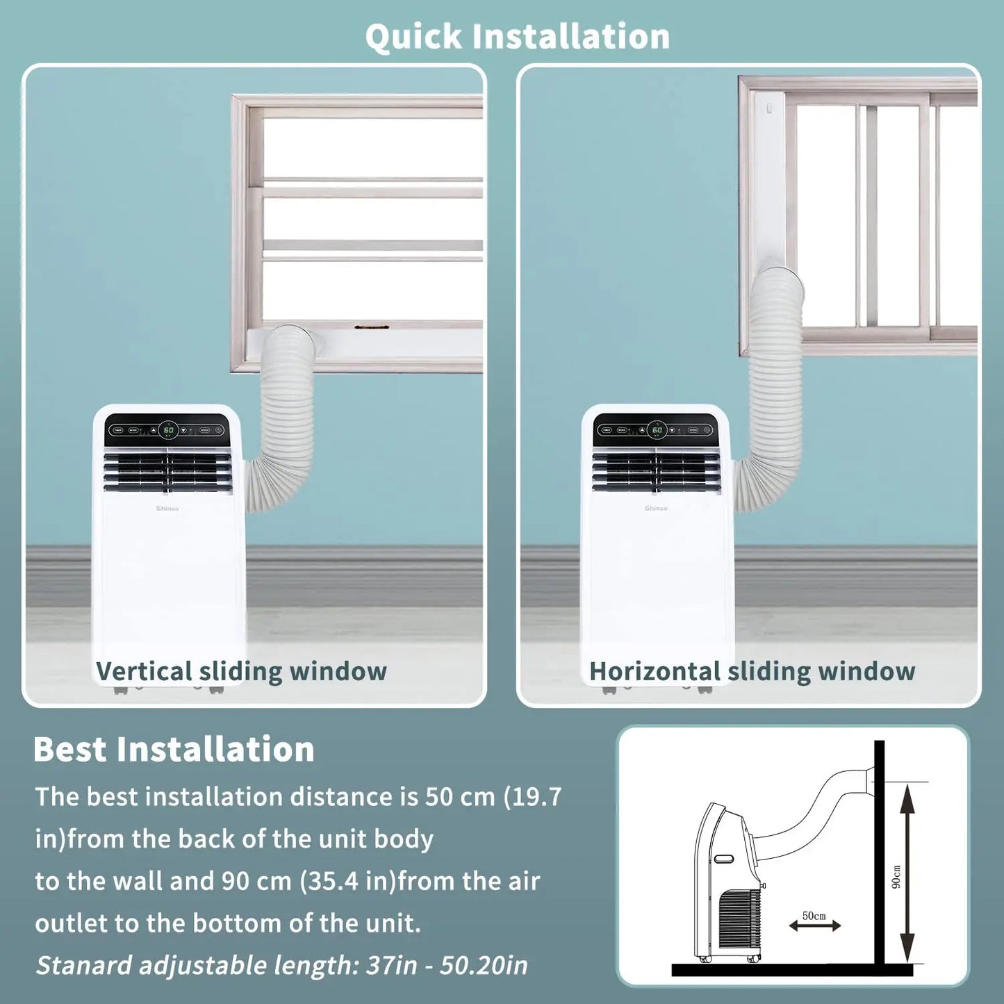 Shinco 8000 BTU Portable Air Conditioner With Built In Dehumidifier