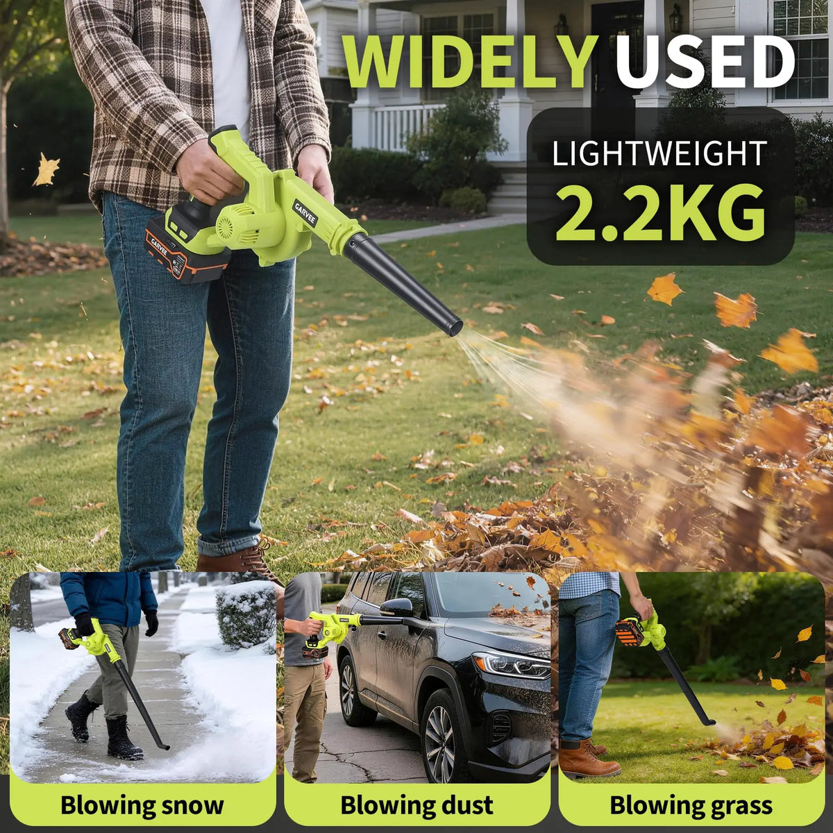 HiMISS Cordless Brushless Leaf Blower For Lawn And Patio