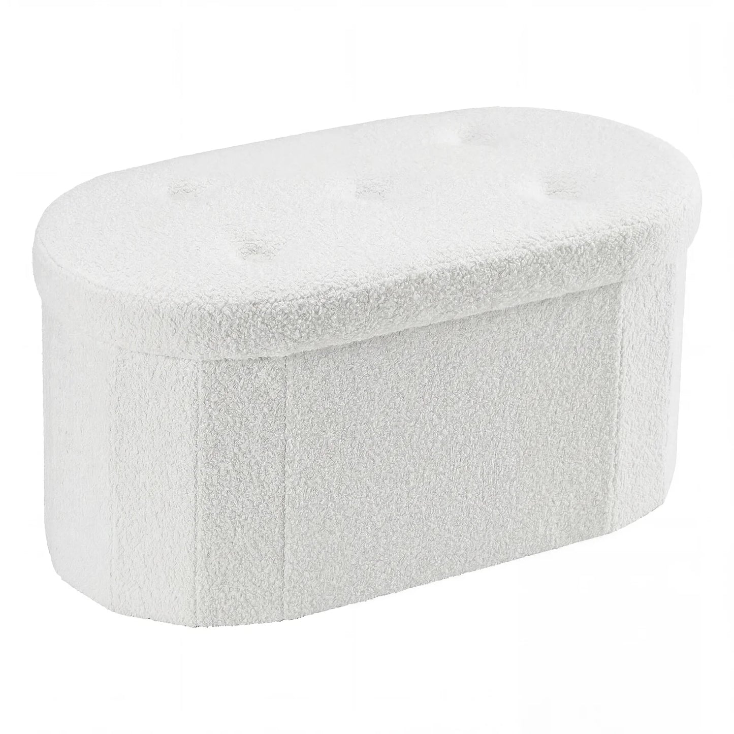 MCQ Faux Fur Folding Storage Ottoman Footrest For Bedroom