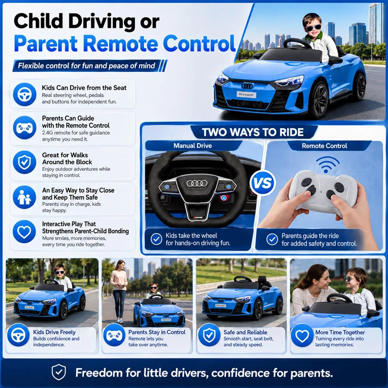 SMATEIGHT 12V Kids Ride On Car With Remote Control