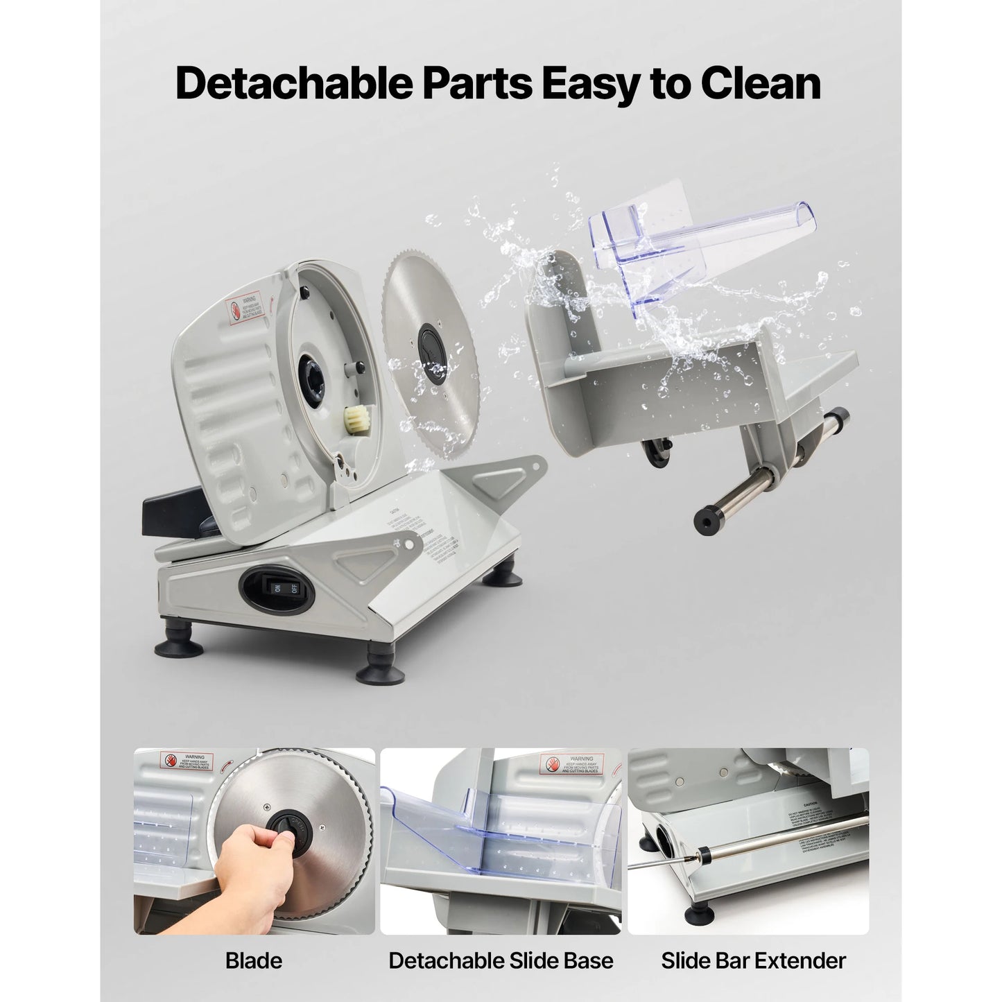 SucceBuy Electric Meat Slicer With Dual Stainless Blades