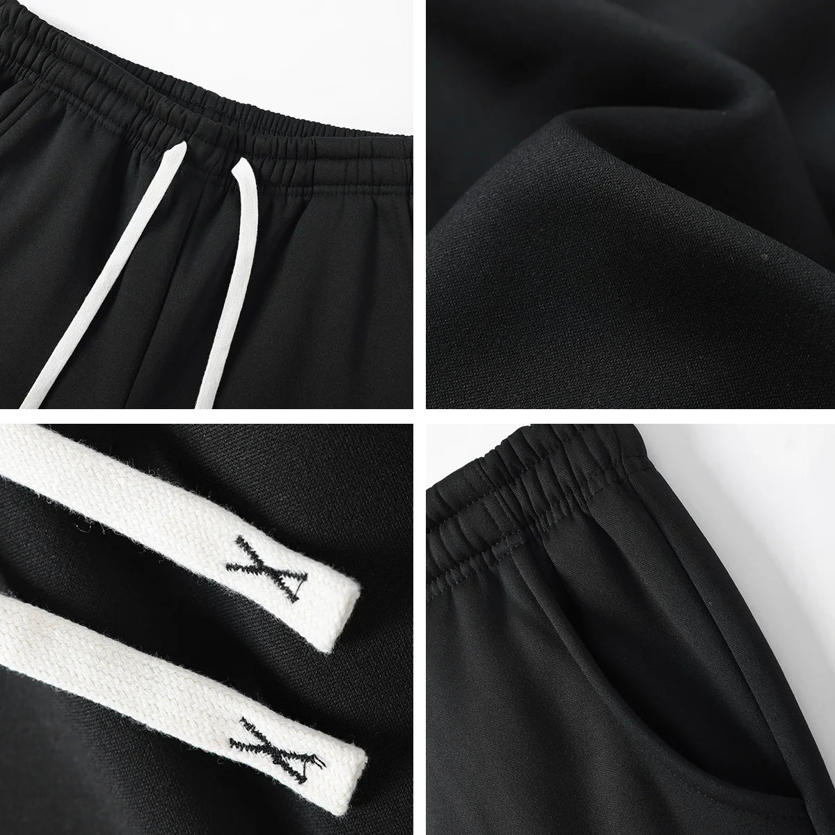 Men's Four Seasons Knit Polyester Jogging Pants with Drawstring