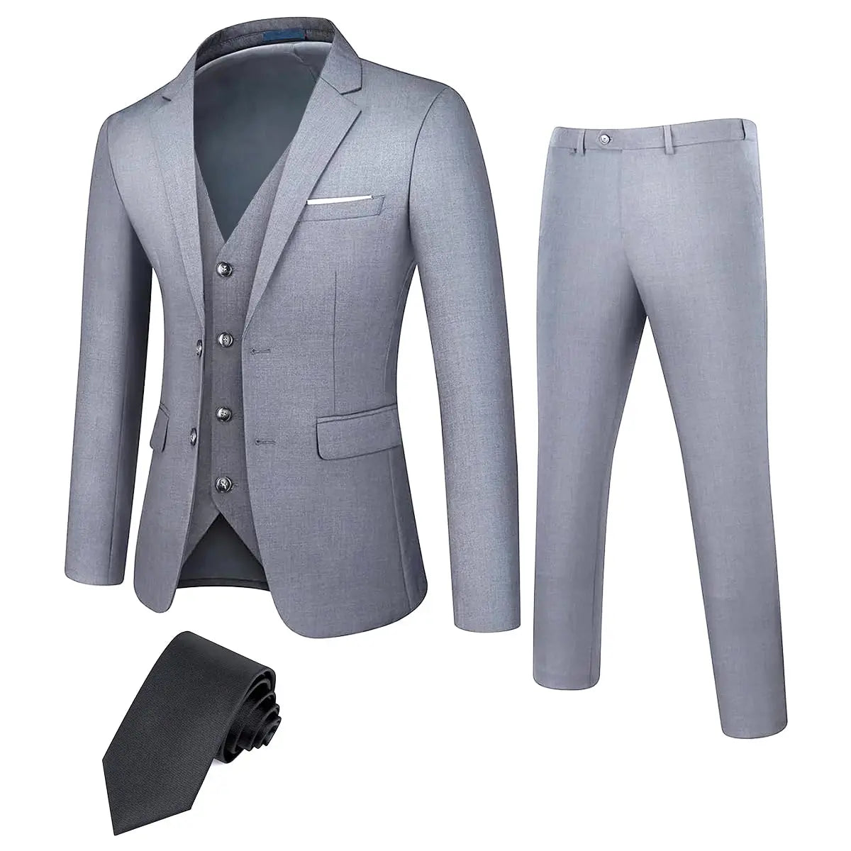 TweedLad Mens Business Suit Set Groomsmen Jacket And Trousers