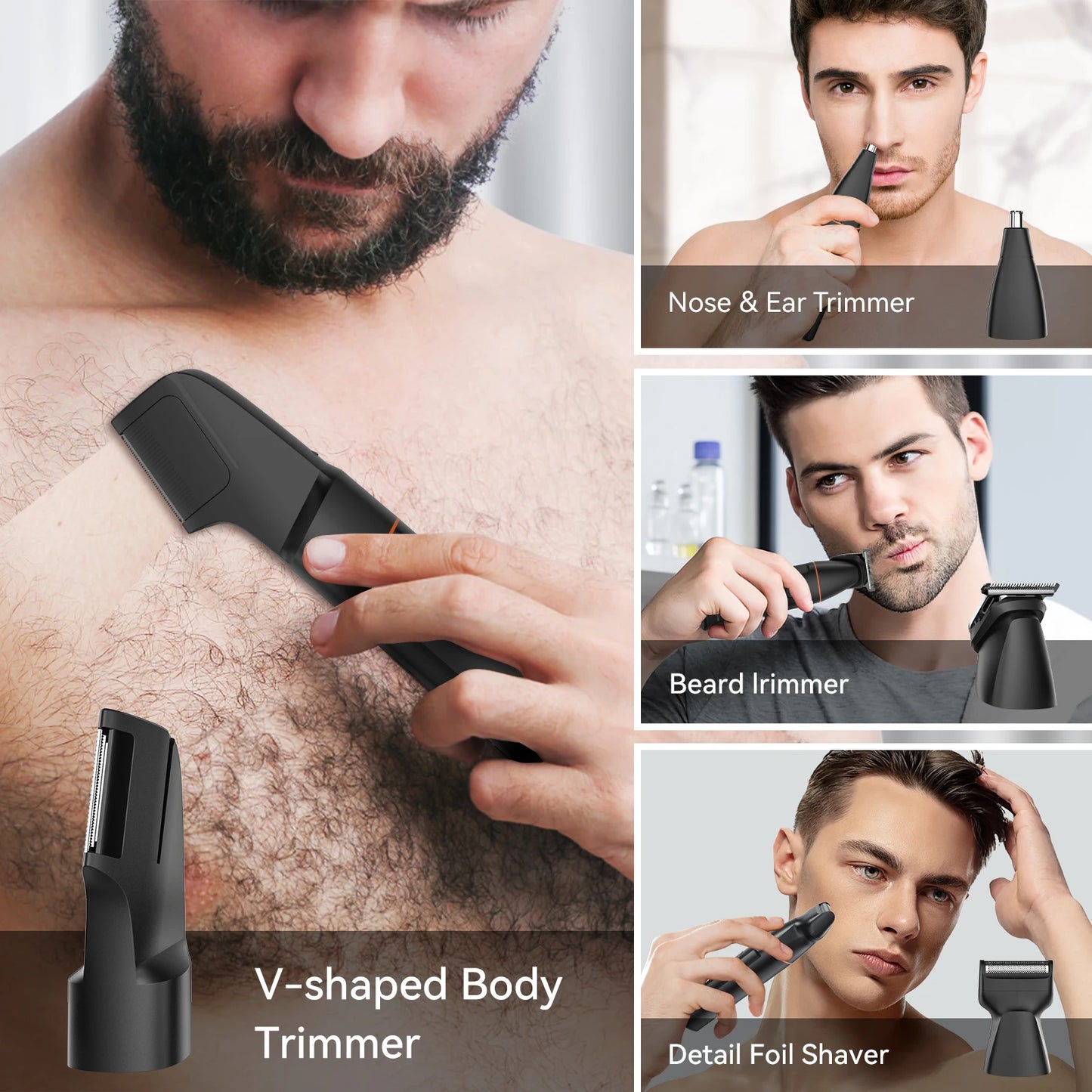 MAXGROOM 4 In 1 Body Hair Shaver Kit IPX6 Waterproof