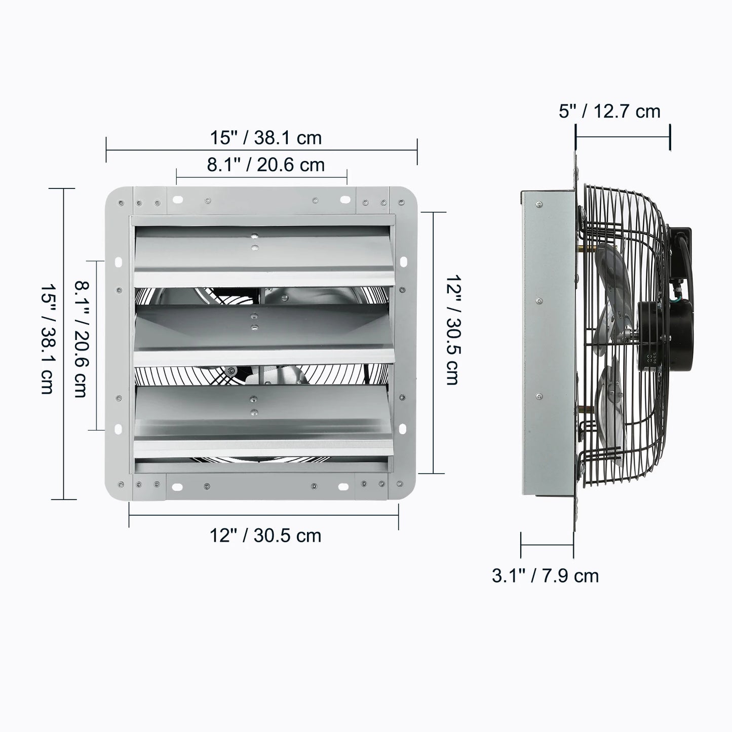 SucceBuy 10-Speed Adjustable Wall Mount Attic Exhaust Fan For Garage