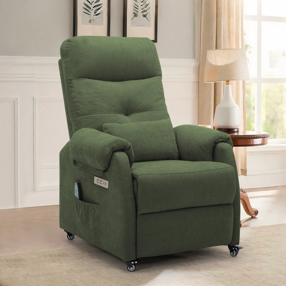 KORSER Power Recliner Chair With USB Ports And Wheels