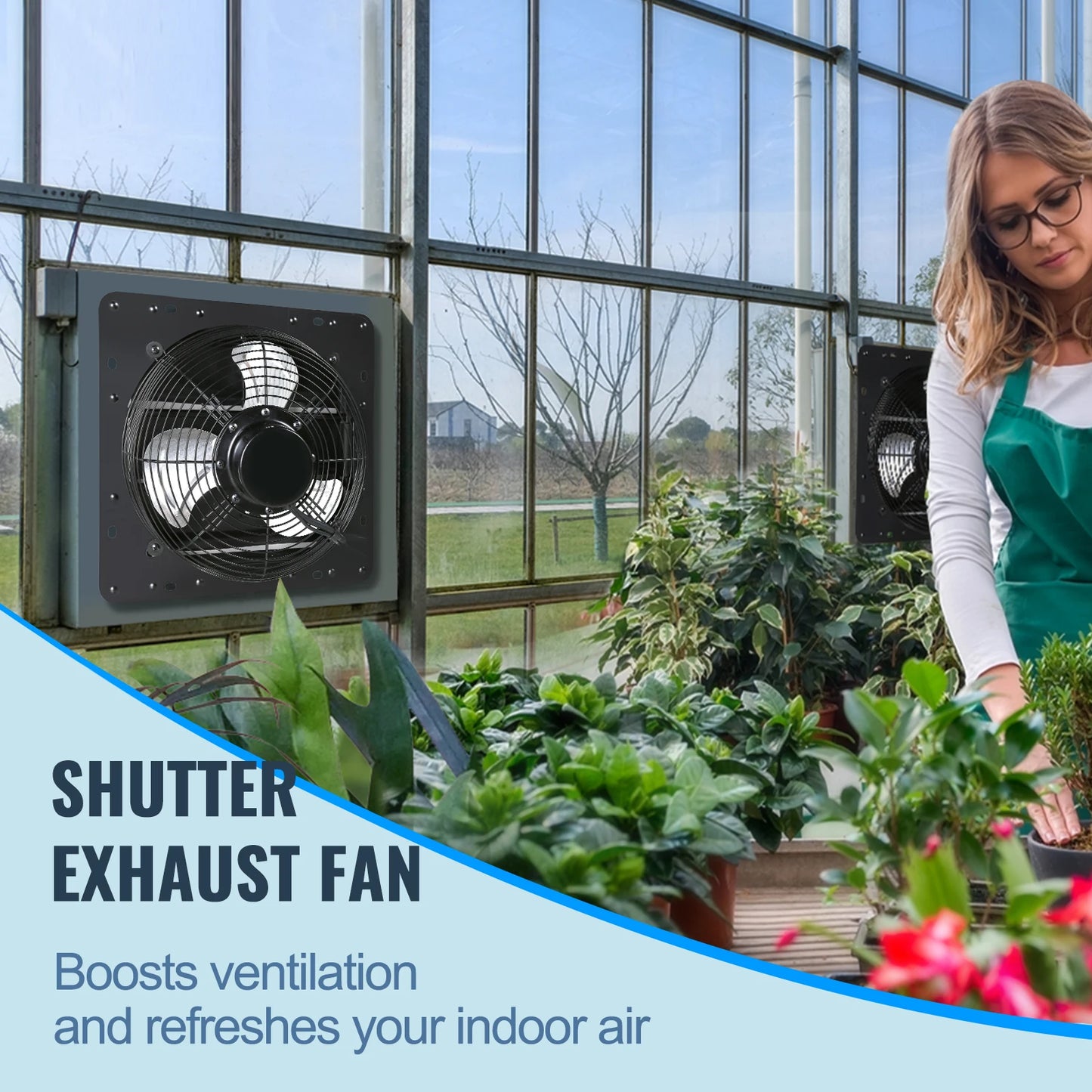 SucceBuy 10-Speed Adjustable Wall Mount Attic Exhaust Fan For Garage