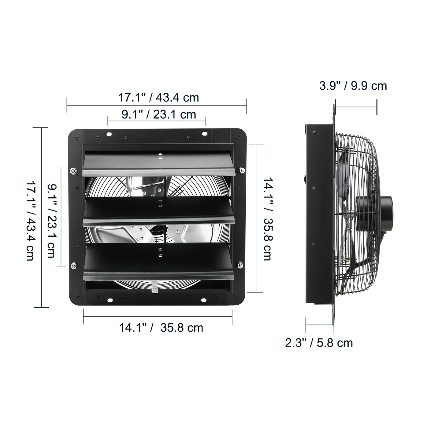SucceBuy 10-Speed Adjustable Wall Mount Attic Exhaust Fan For Garage