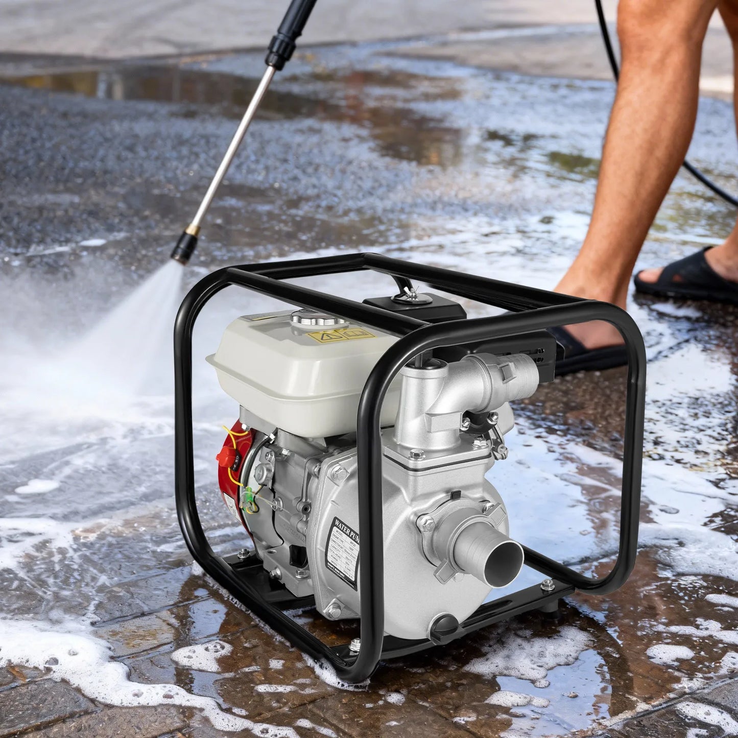 Portable Gas Water Pump 6.5HP 4-Stroke For Irrigation And Drainage