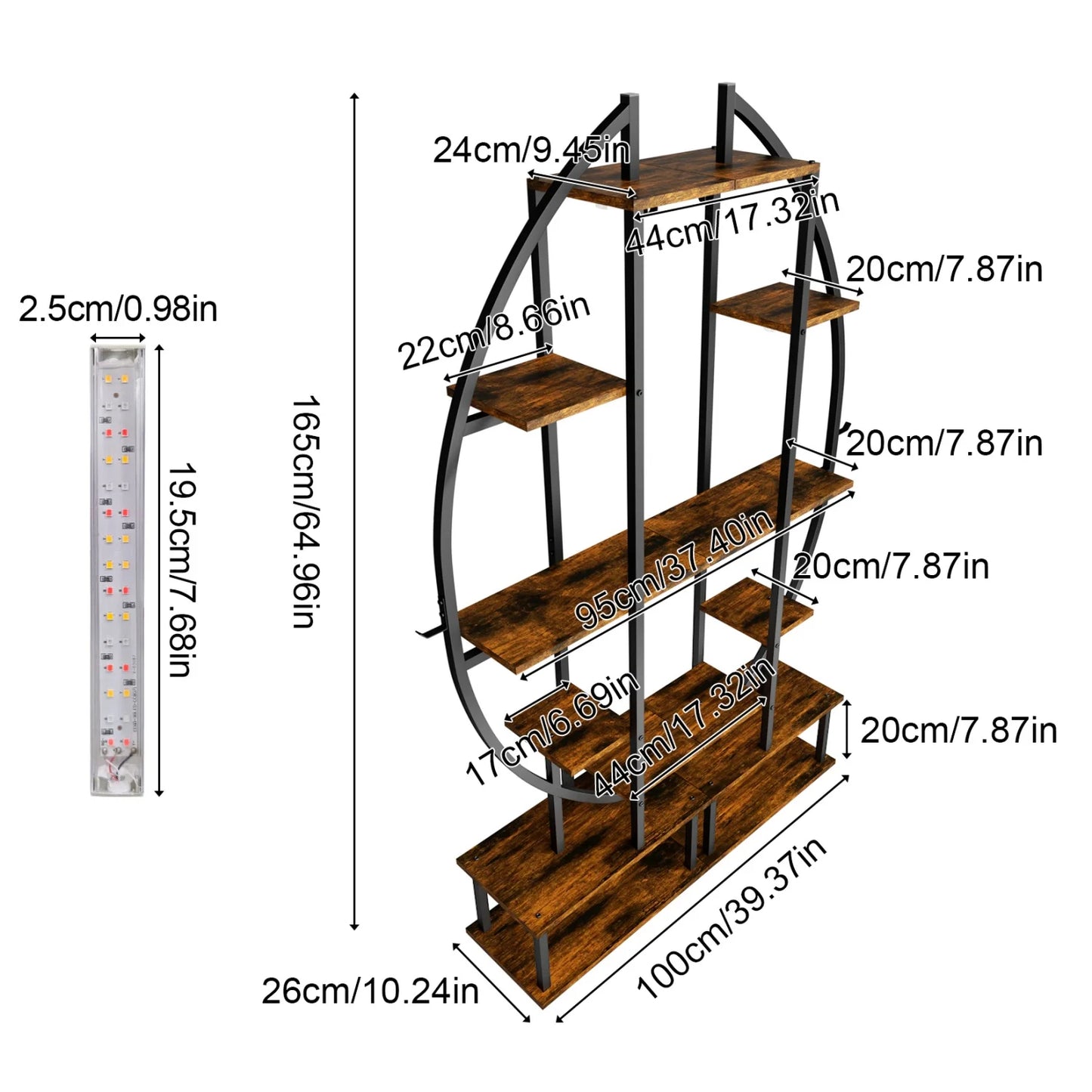 Seven Tier Half Moon Metal Plant Stand And Flower Rack