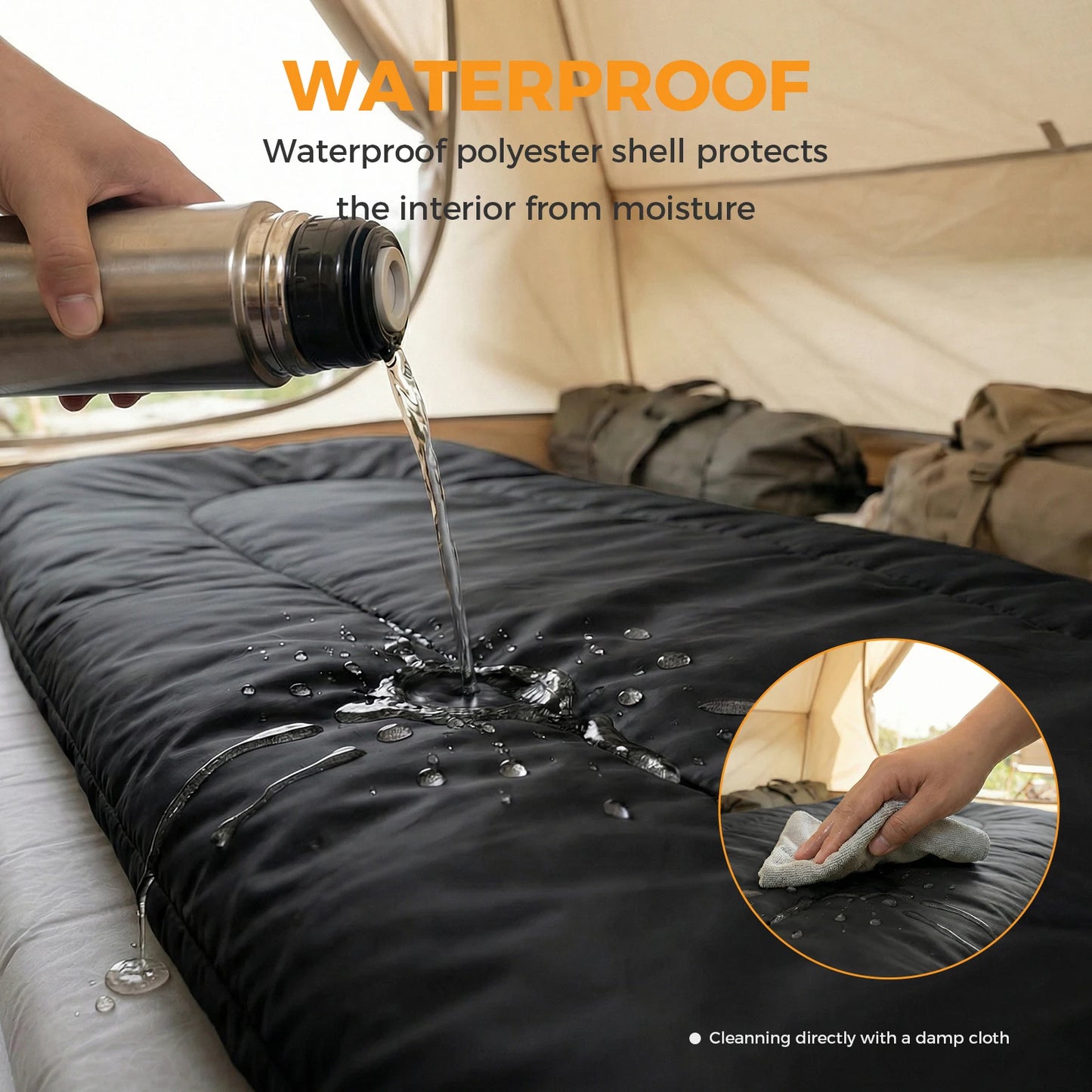 Double Sleeping Bag For Adults With Pillow, Lightweight 3 Season
