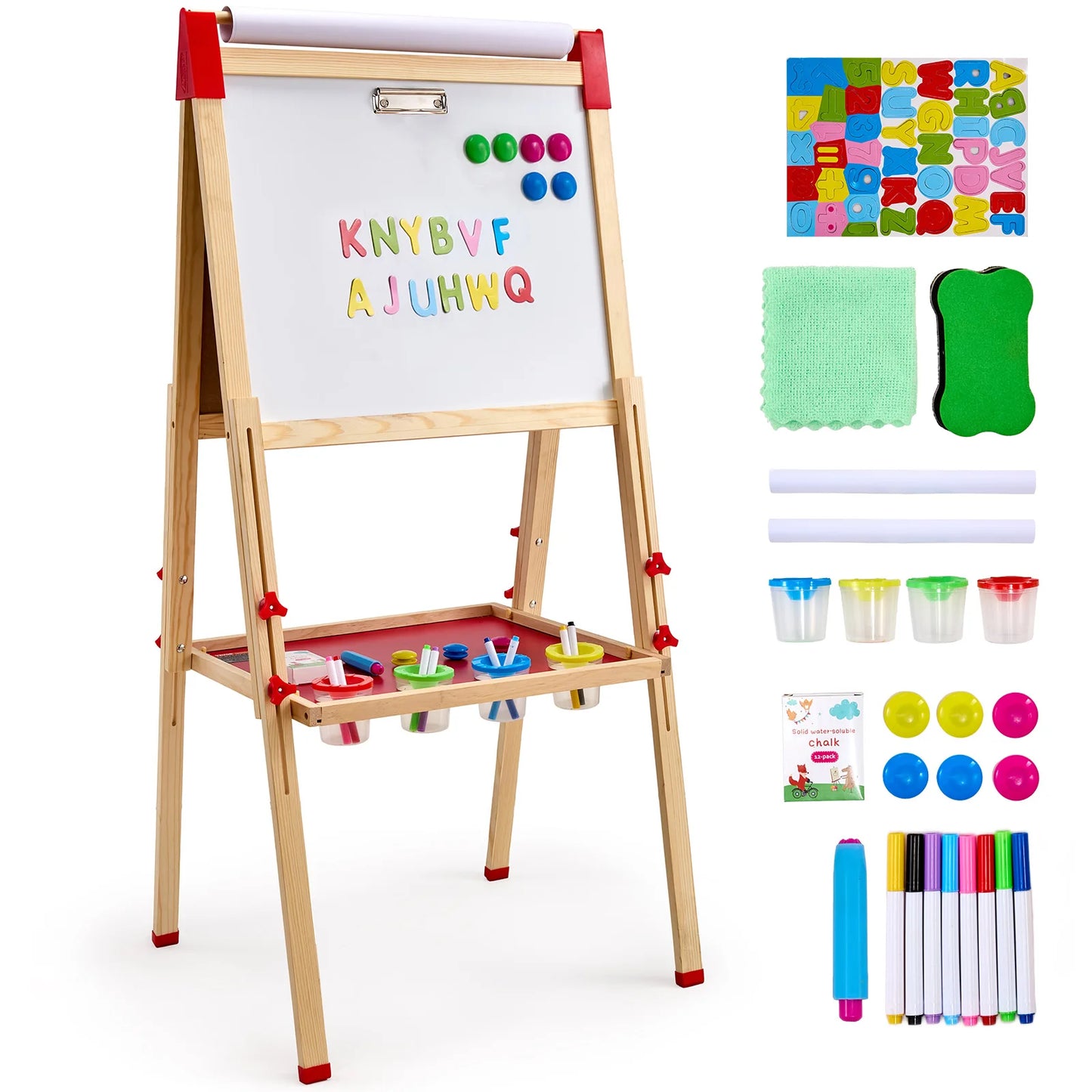 SucceBuy Magnetic Drawing Board for Kids Double Sided Whiteboard Chalkboard