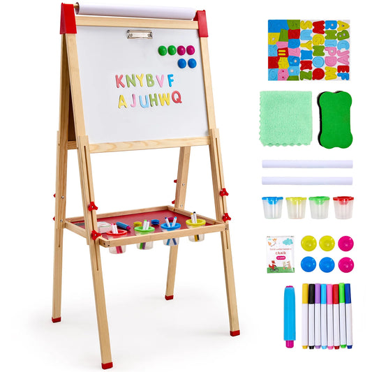SucceBuy Magnetic Drawing Board for Kids Double Sided Whiteboard Chalkboard