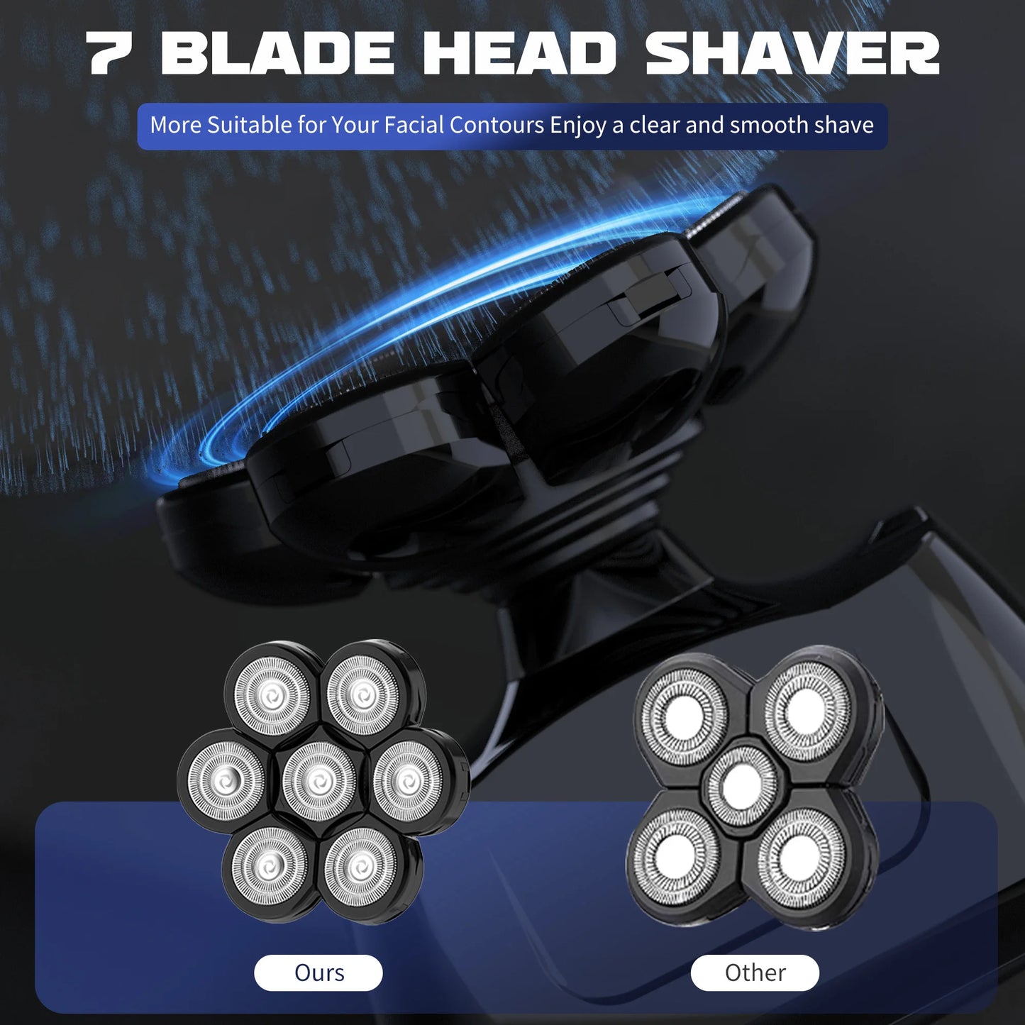 Sejoy 7D Head Shaver 6-In-1 Electric Razor For Men Waterproof