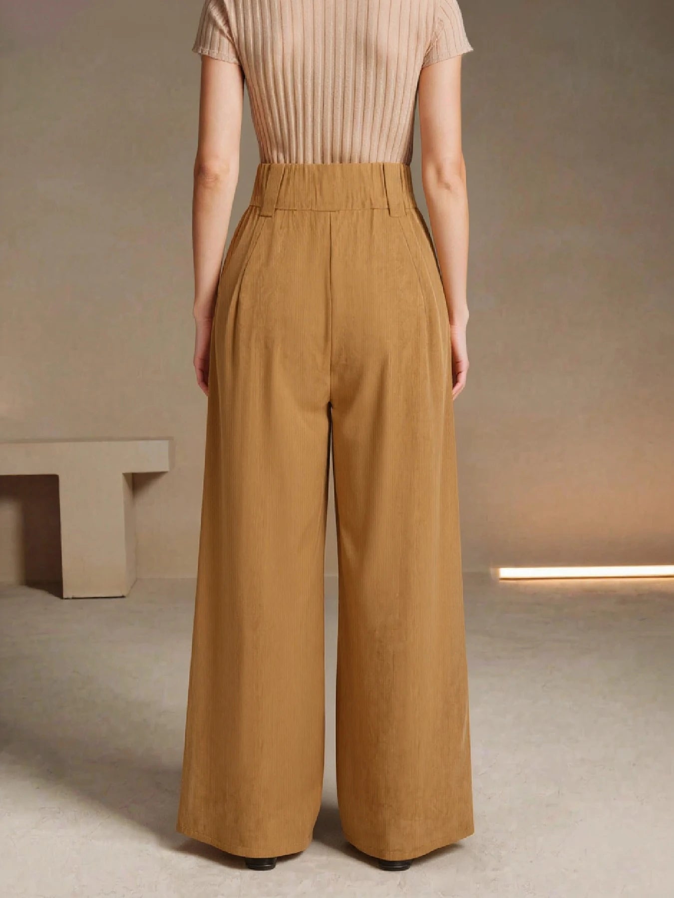 Women's Casual High Waist Wide Leg Pants With Pockets