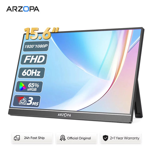 Arzopa Portable Monitor FHD 1080p USB C HDMI Second Screen