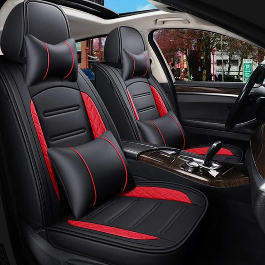 Leather Car Seat Covers Full Set for Honda With Pillows and Cushions