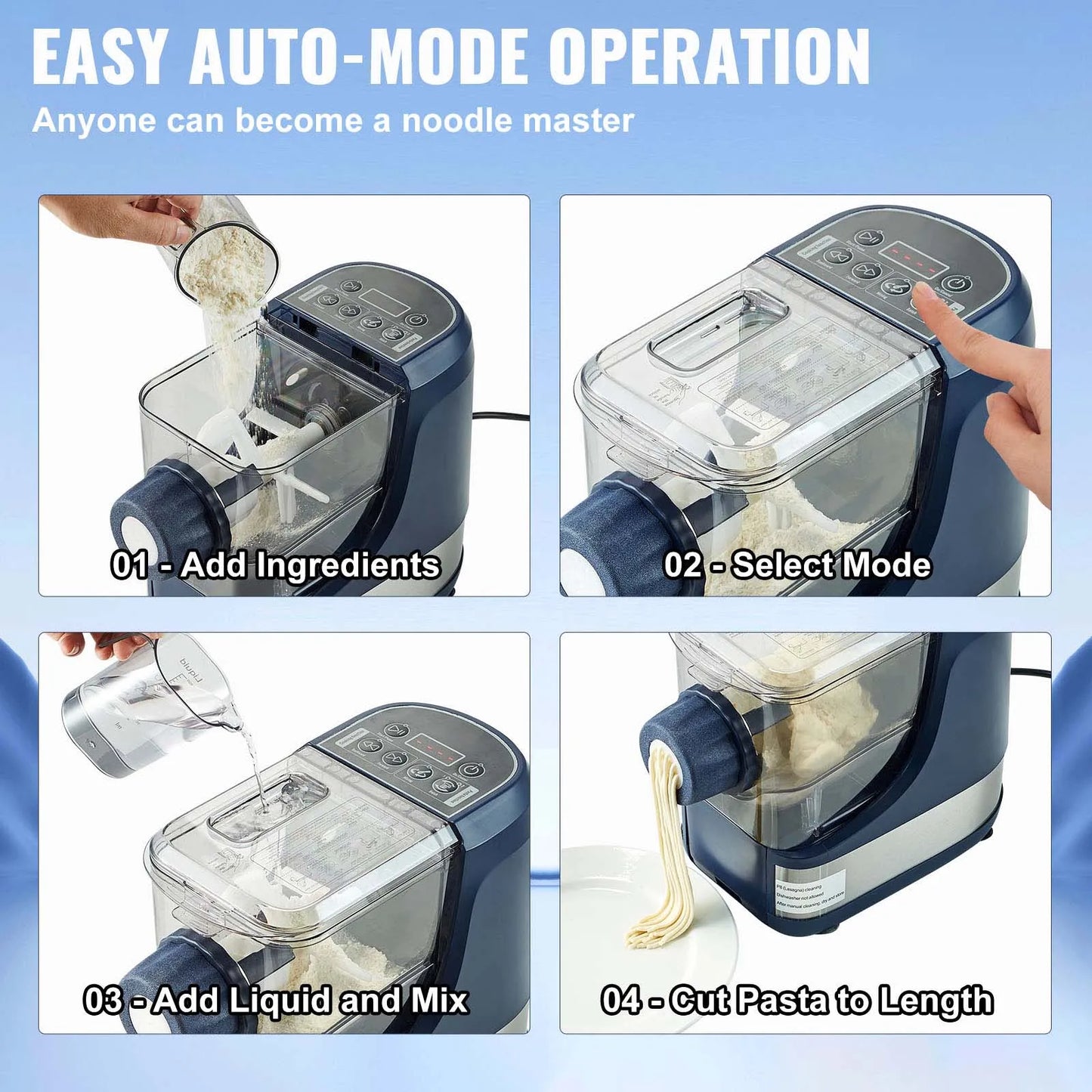 SucceBuy Electric Automatic Noodle Maker Machine With Four Intelligent Modes