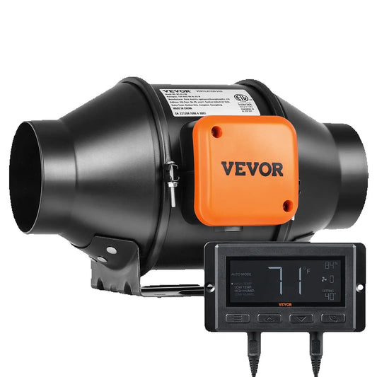 VEVOR Inline Duct Fan With Temperature Humidity Controller EC Motor