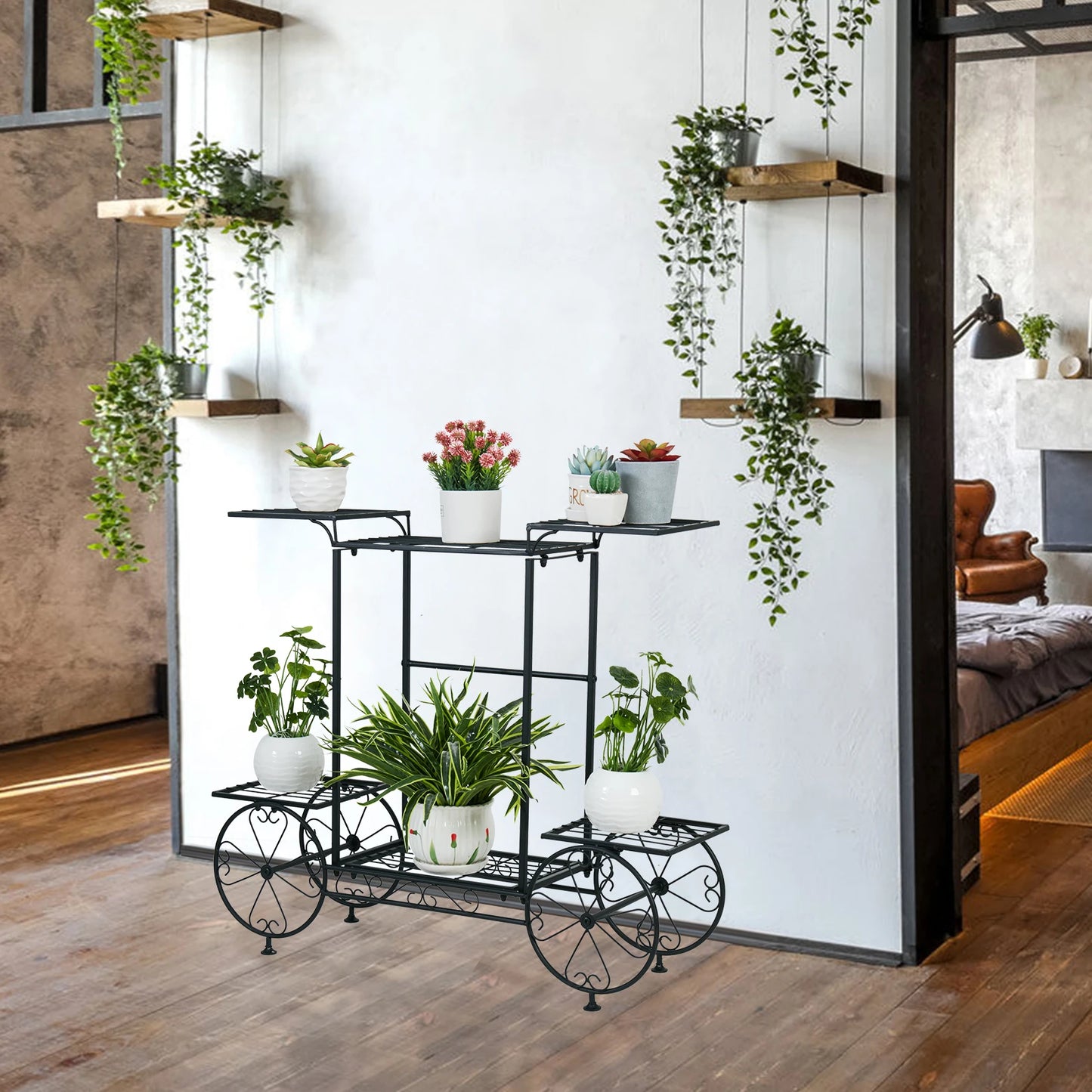Wisfor Six Tier Metal Garden Plant Stand For Flower Pots
