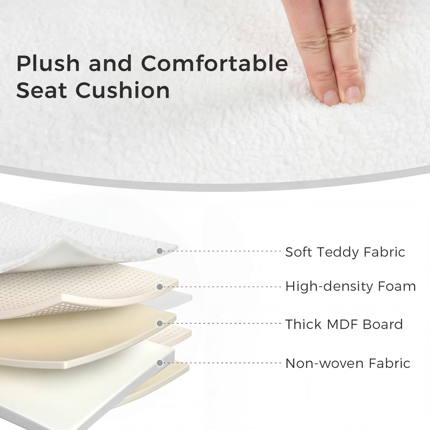 MCQ Faux Fur Folding Storage Ottoman Footrest For Bedroom