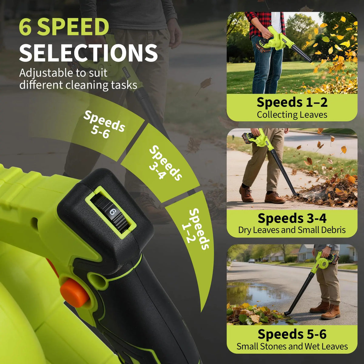 HiMISS Cordless Brushless Leaf Blower For Lawn And Patio