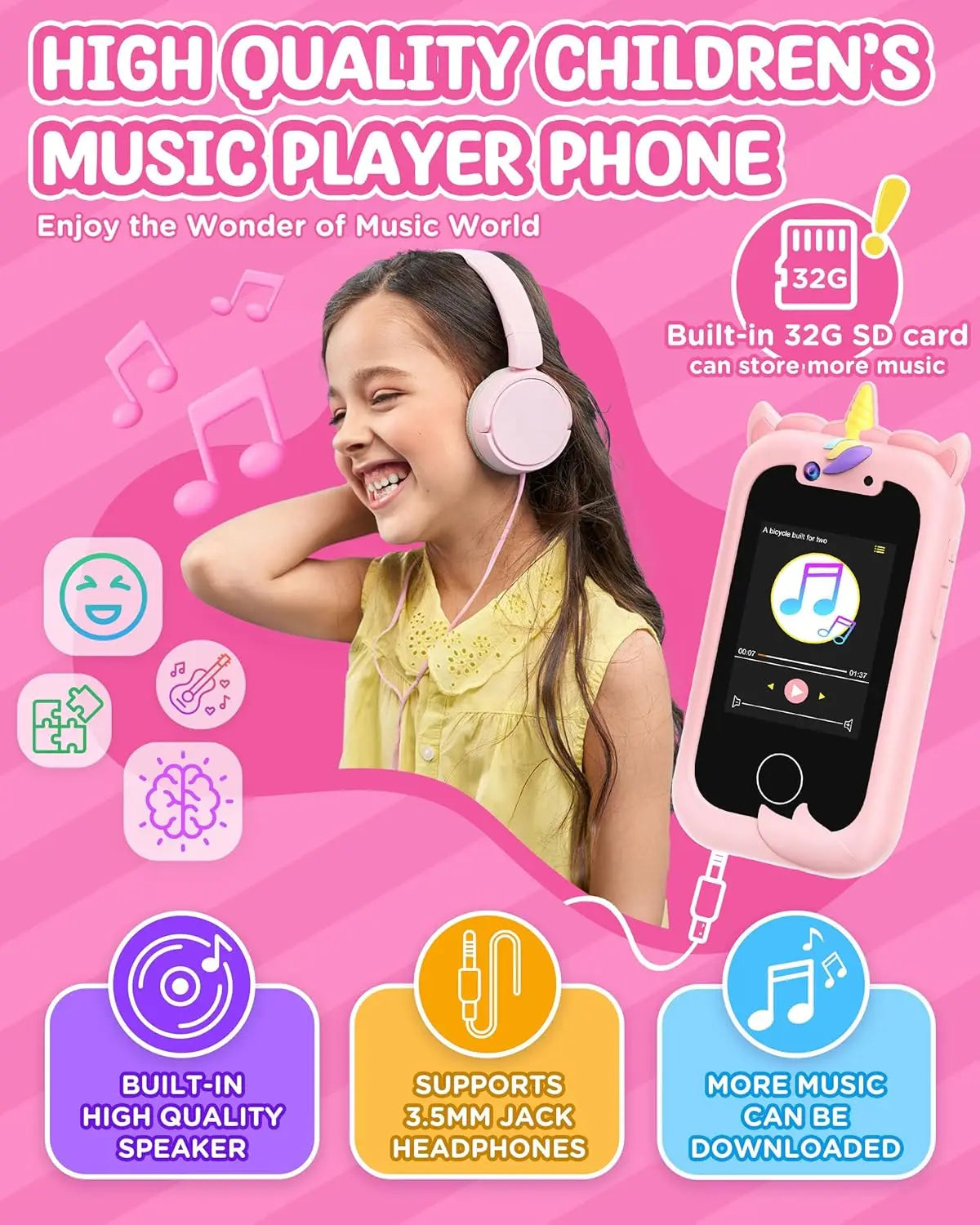 Kids Smart Phone Toy for Children 3-10 Learning Real Play Cell Phone