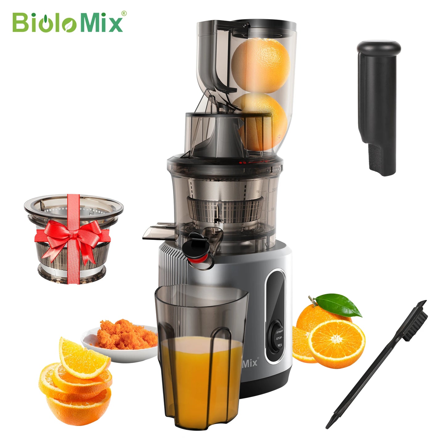 Biolomix Cold Press Juicer Slow Masticating For Whole Fruits