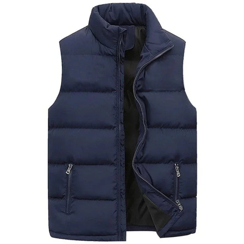 Aiwetin Mens Vest Jacket Warm Sleeveless Waterproof Zipper Coat