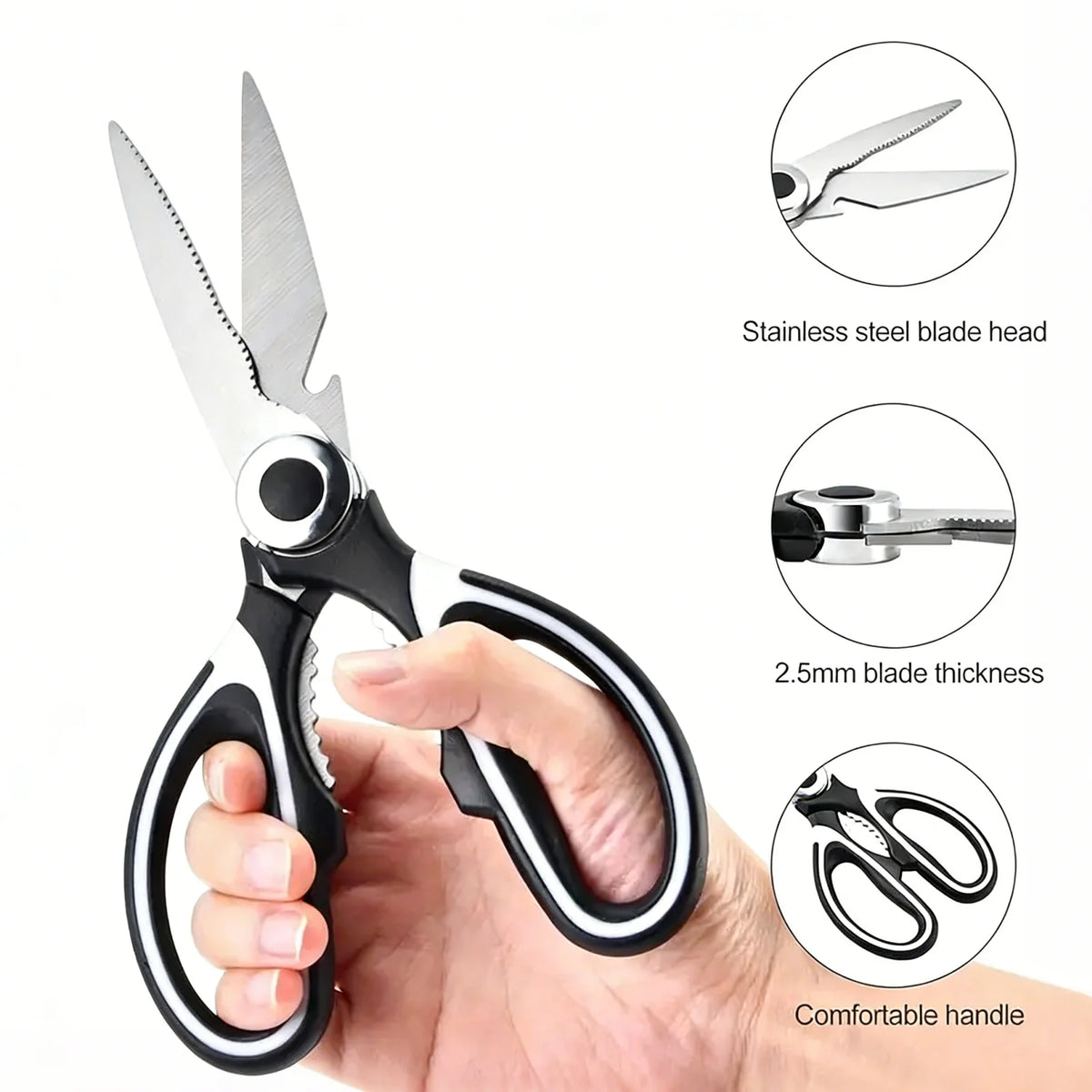 Multifunctional Stainless Steel Kitchen Scissors For Food Preparation
