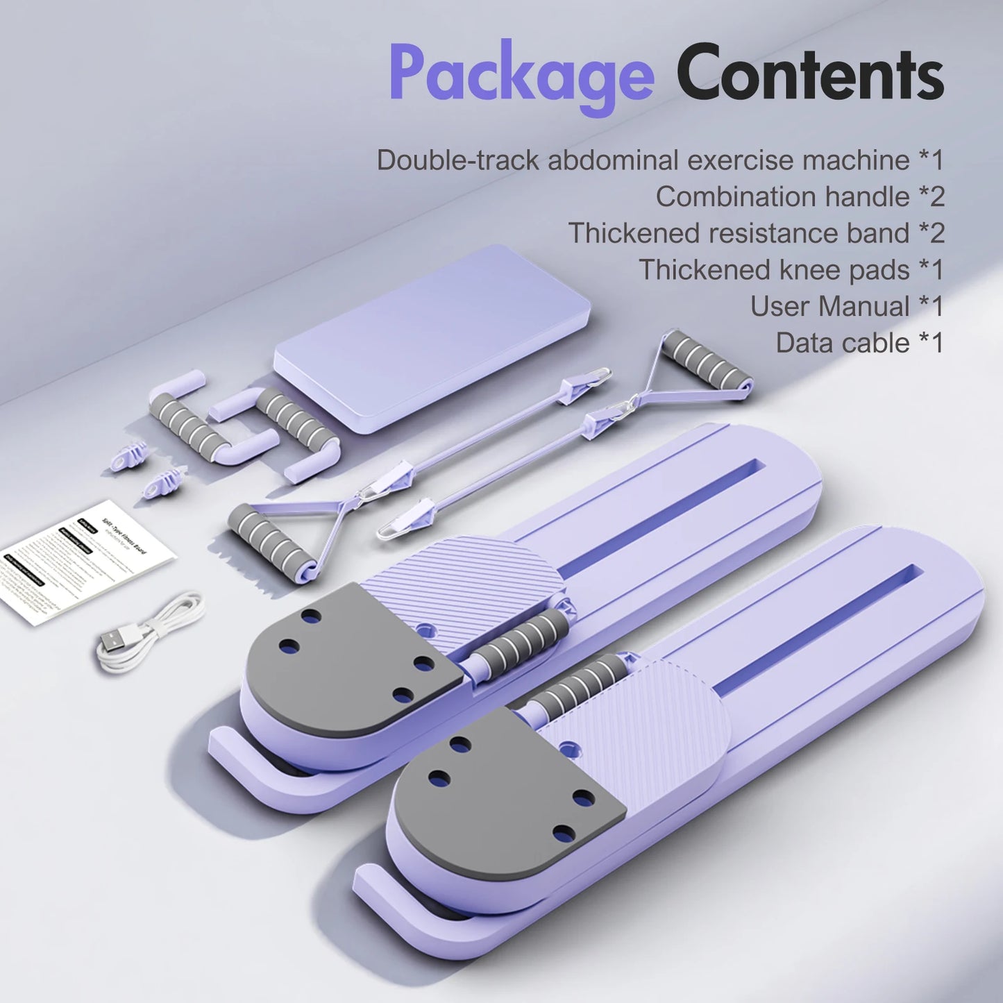 2-In-1 Split Ab Pilates Board With Resistance Bands