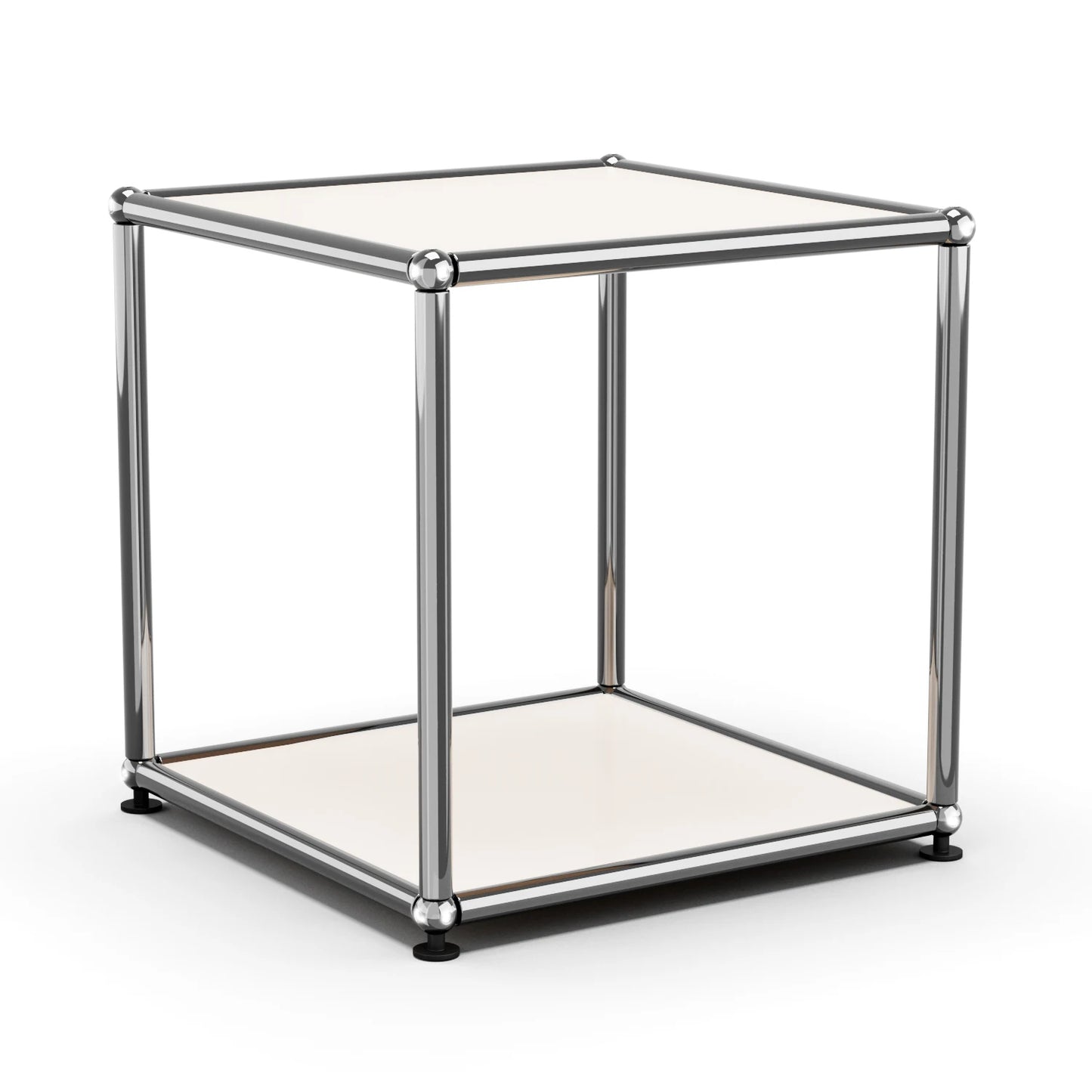 Furgle Modern Minimalist Metal Frame Side End Table With Shelf