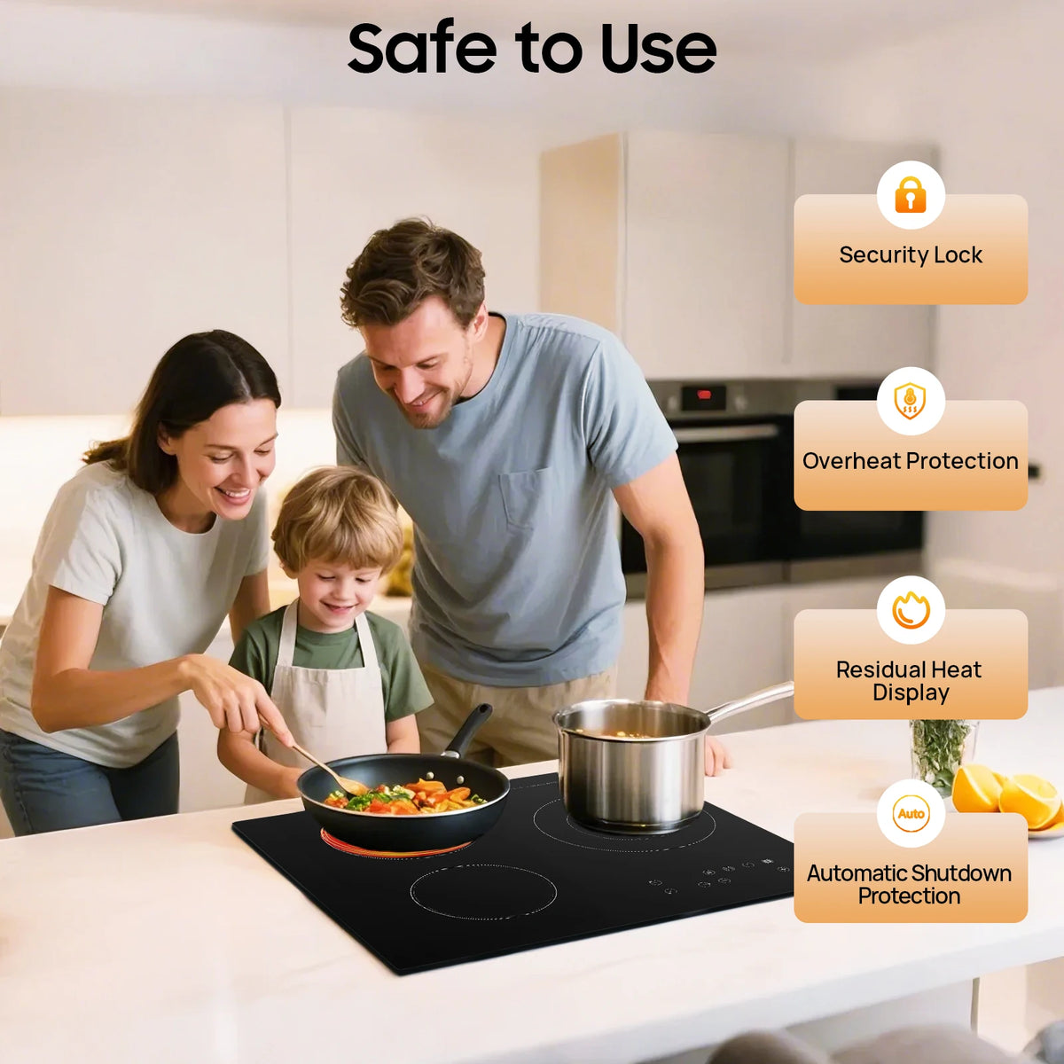 Portable Electric Ceramic Cooktop With Touch Control And Timer