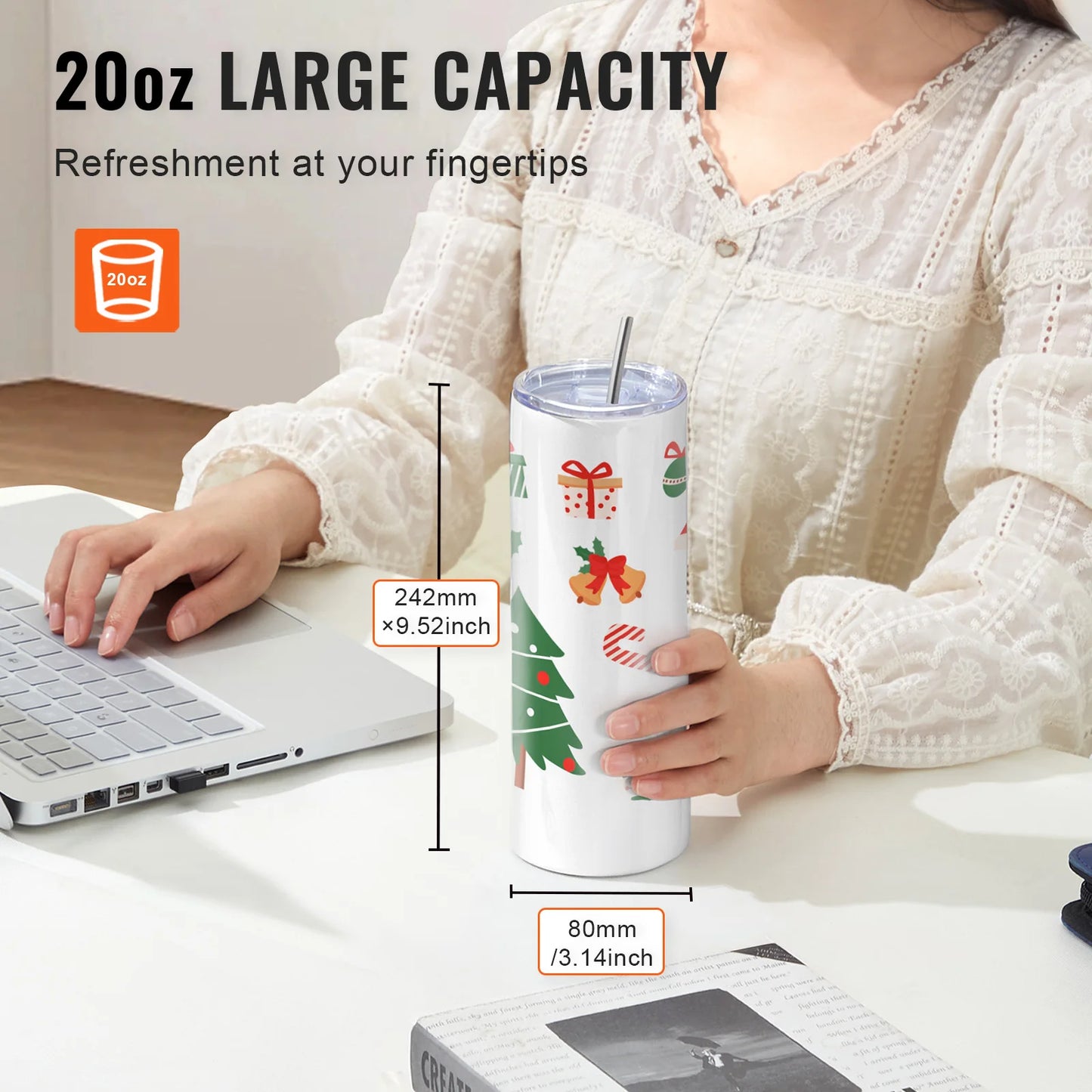 SucceBuy Stainless Steel Straight Sublimation Tumblers Blank Heat Transfer