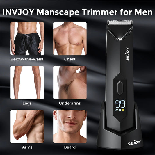 Sejoy Body Pubic Hair Trimmer For Men And Women Wet Dry Standing Recharge Dock