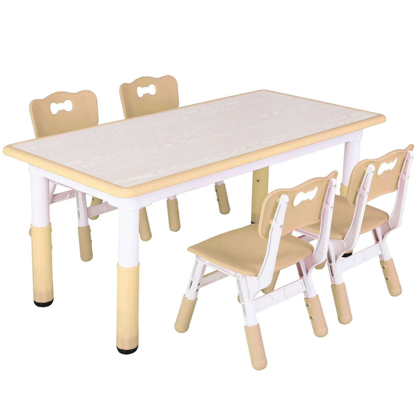 AuAg Kids Table And 4 Chairs Set Height Adjustable Graffiti