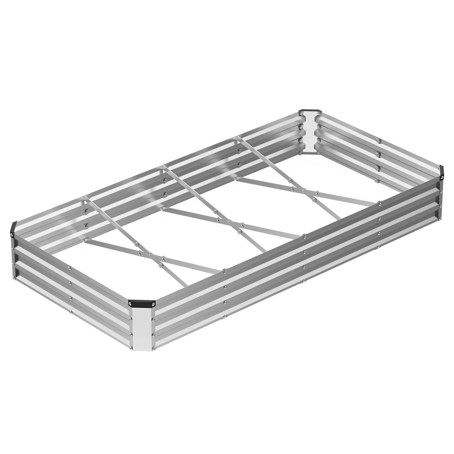JHK Rectangular Outdoor Metal Garden Bed Planter Box Rust Resistant
