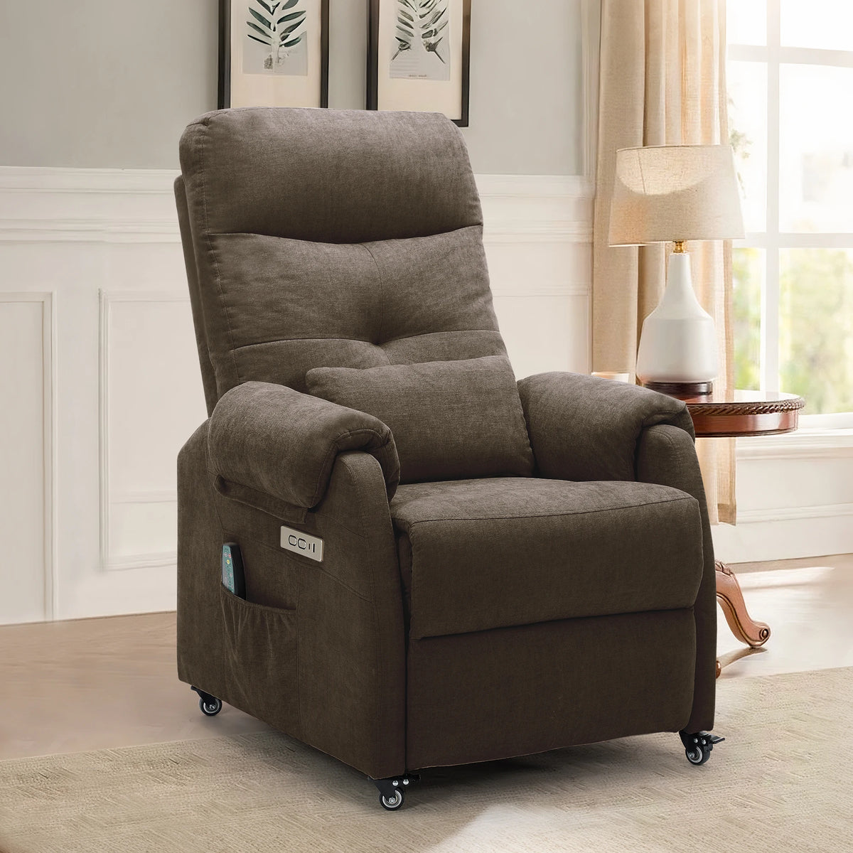 KORSER Power Recliner Chair With USB Ports And Wheels