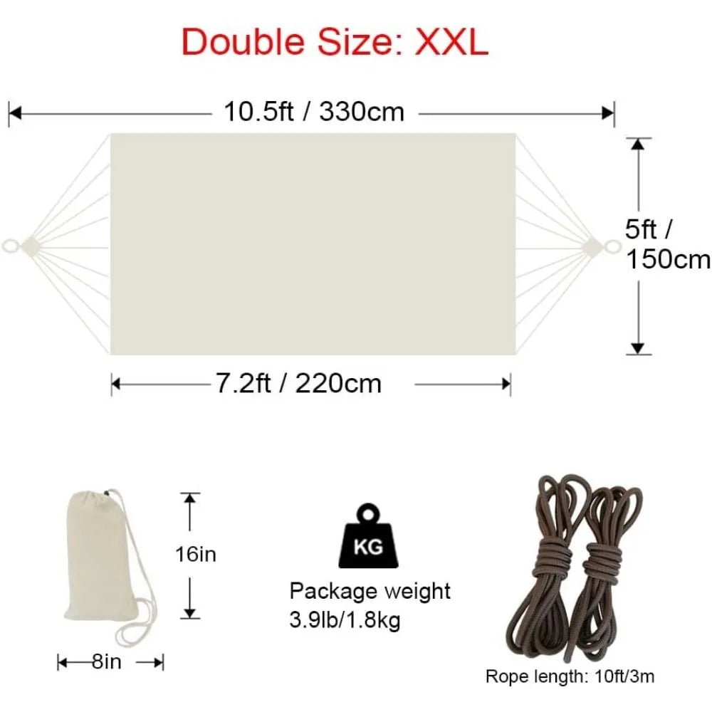 XIUWO Double Cotton Hammock For Two Indoor Outdoor Relaxation