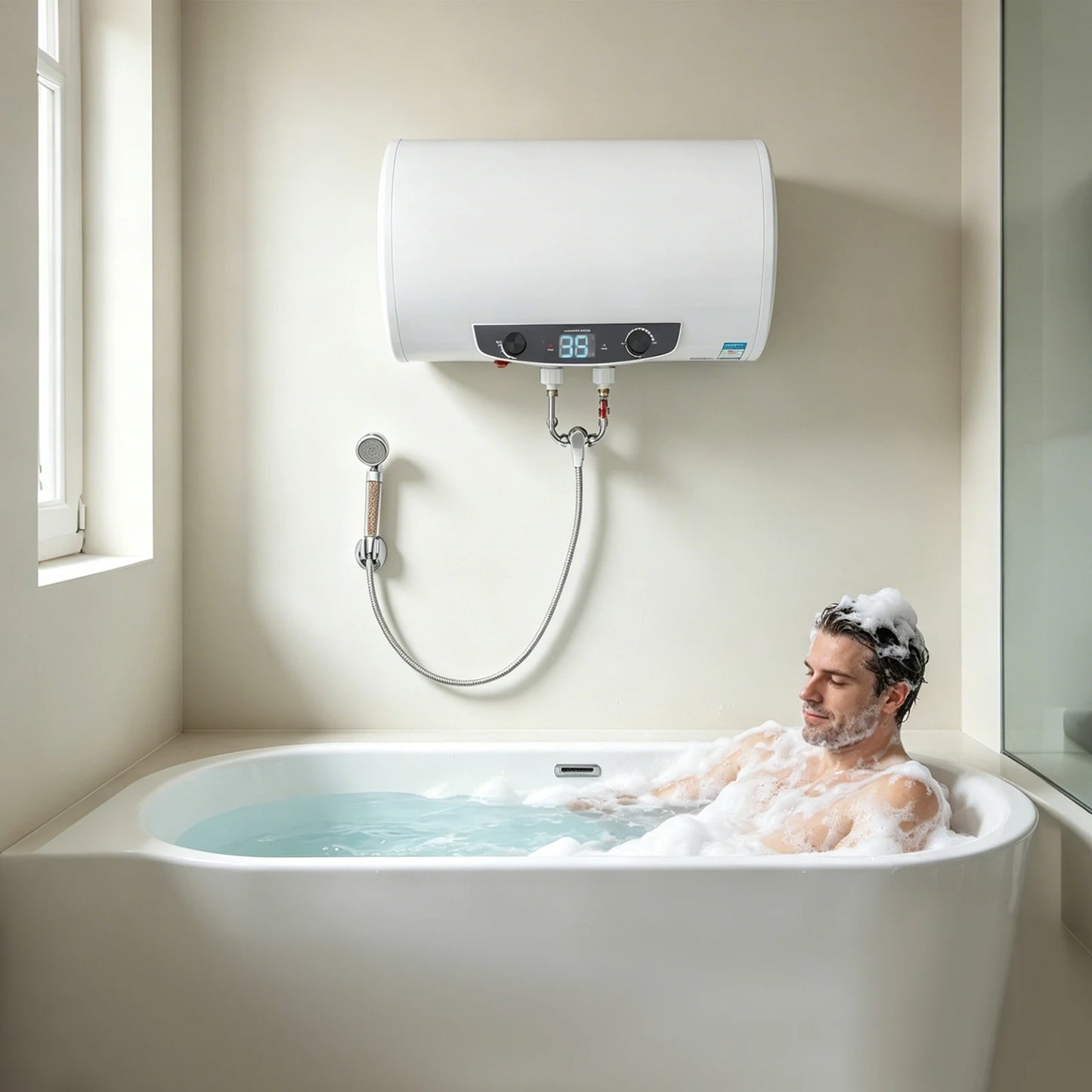 Electric Wall Mounted Water Heater, 1500W, 110V, IPX4 Waterproof