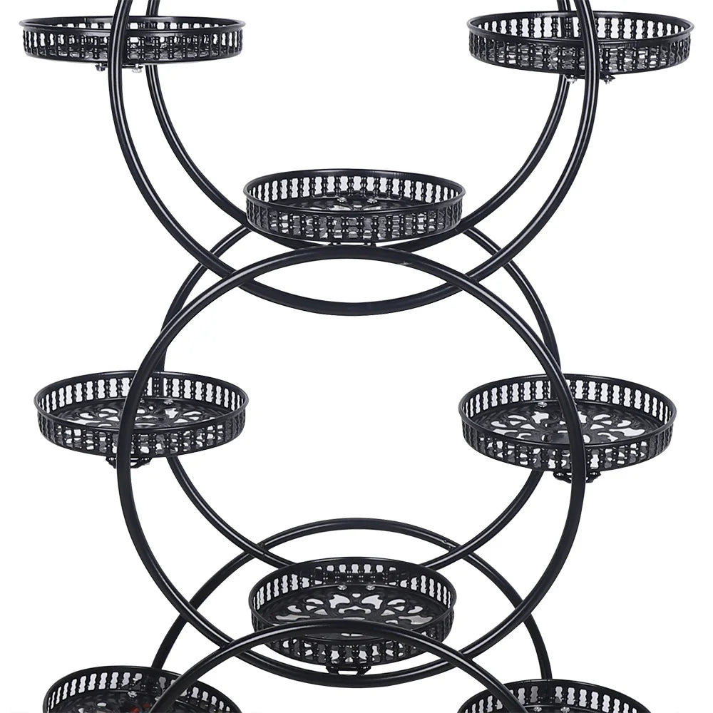 Bymaocar 9-Tier Plant Stand With Wheels Metal Shelf
